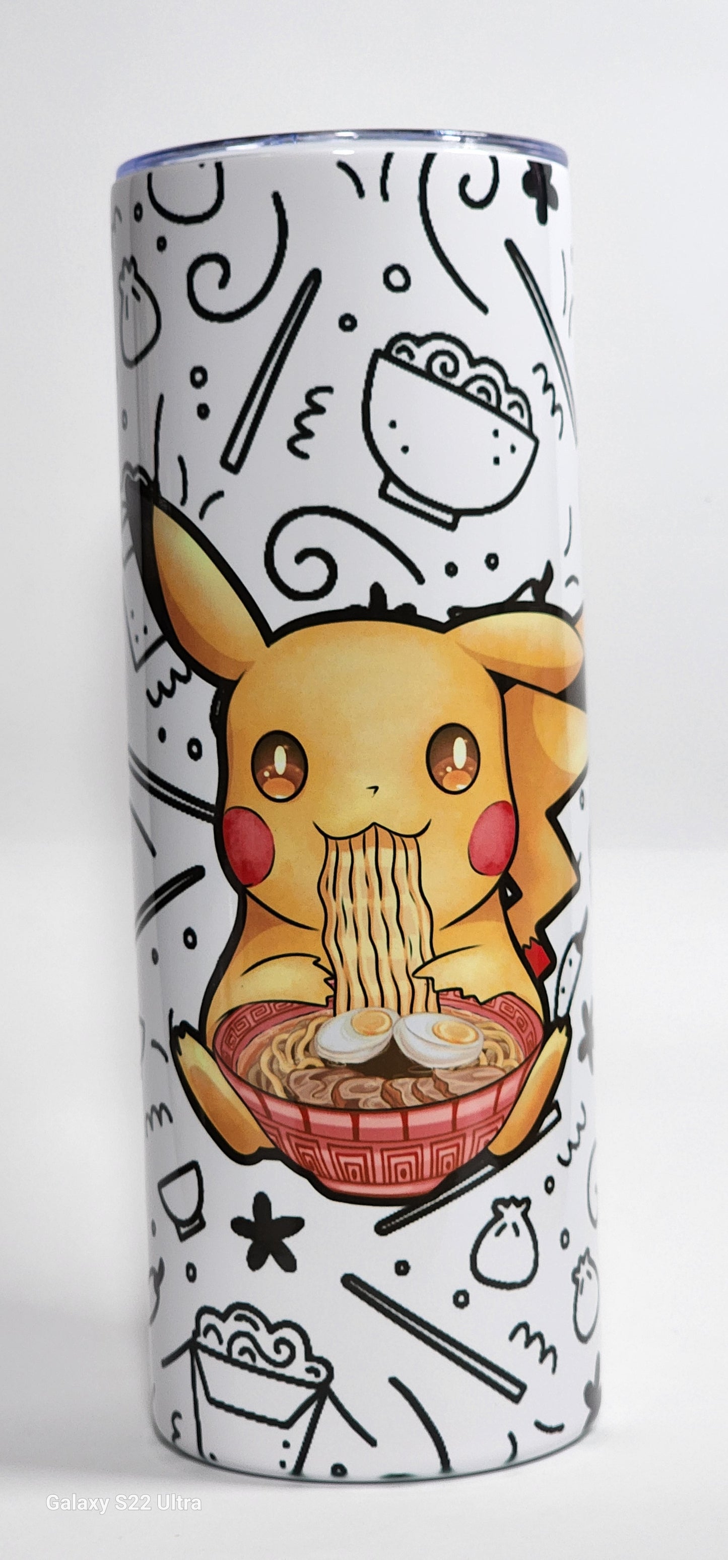 Pikachu eating ramen