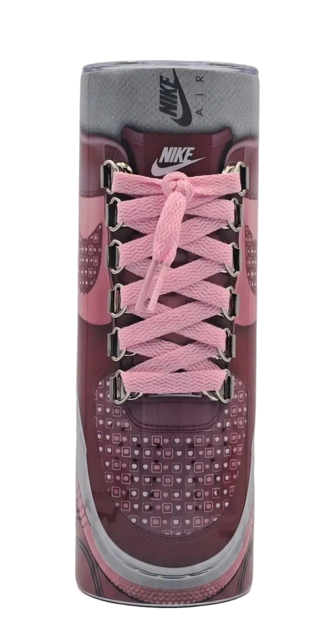 Pink and Maroon Nike shoe